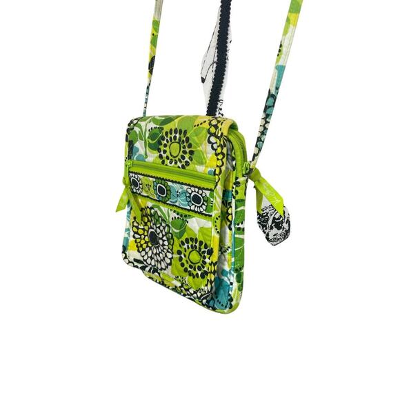 VERA BRADLEY MINI HIPSTER CROSSBODY BAG FLORAL LIME GREEN BOHO QUILTED VERSATILE - Picture 14 of 15